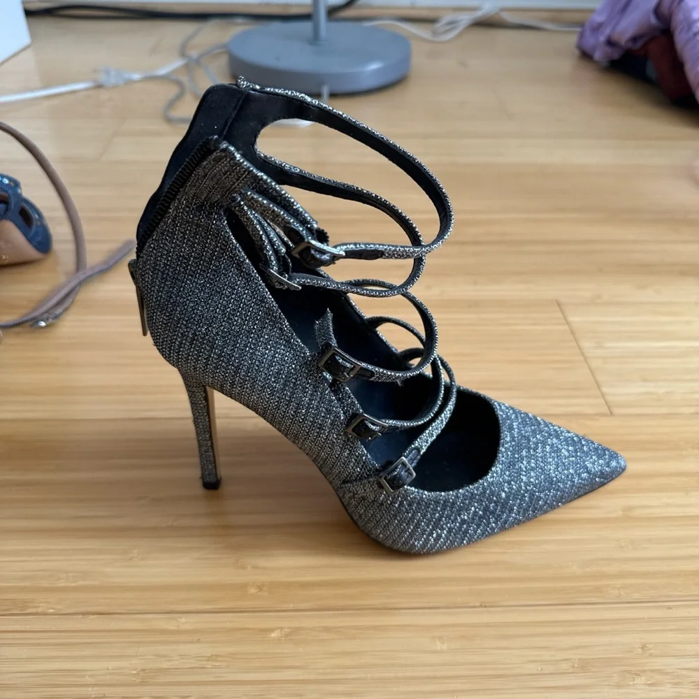 Michael Kors Glittering Silver Heels - Picture 2 of 3